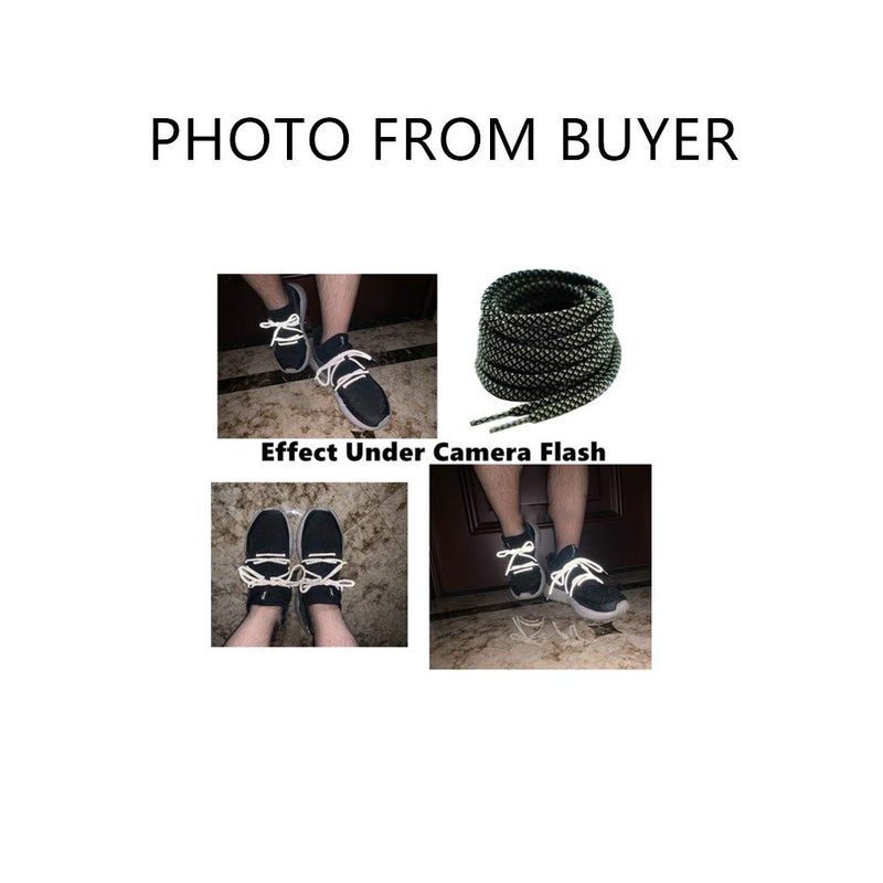 Decker Round Reflective Shoelaces 2 Pairs 1 Pair White + 1 Pair Black 5/32â€ Thick Night Jog Running Safe for Men & Women (54"(137 cm)) - Image 3